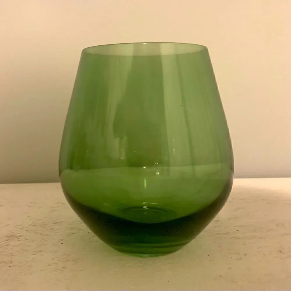 Green Lenox Stemless Wine Glass